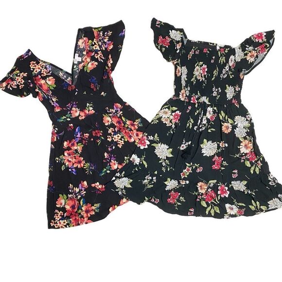 2 Xhilaration mini floral summer dresses EUC - Picture 2 of 5